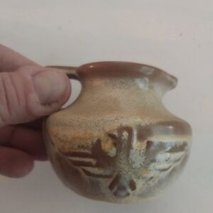 FRANOMA POYTERY Handcrafted Ceramic Jug with Eagle Design